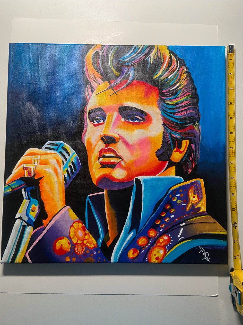 Elvis- Hand painted acrylic Wall Art canvas - ready to hang on wall.